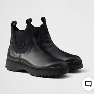 Prada Leather Chelsea Boots